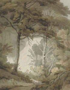 The lower part of Corra Lynn, one of the Falls of the Clyde, Lanarkshire by John White Abbott
