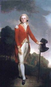 Portrait of Aubrey, Earl of Burford, wearing the uniform of a Captain in the 34th foot by Lemuel-Francis Abbott