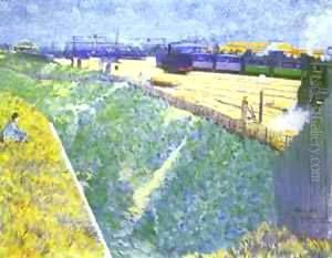 The Western Railway Leaving Paris 1886 by Charles Angrand