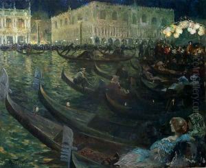La Festa Del Redentore, Venice by Louis Abel-Truchet