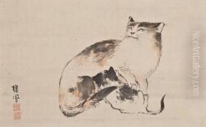 Cat And Kitten by Seiho Takeuchi