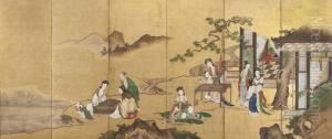 The Four Accomplishments (kinki Shoga) by Kano Katsuyama Takushu