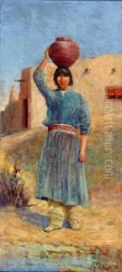 Pueblo Indian Girl, New Mexico by Richard H. Tallant
