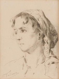 Ritratto Di Popolana by Cesare Tallone