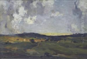Paesaggio Al Tramonto by Cesare Tallone