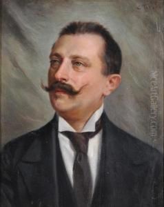 Ritratto Maschile Con Baffi by Cesare Tallone