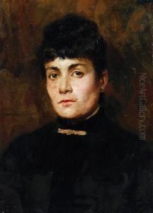 Portrait Of A Lady by Cesare Tallone