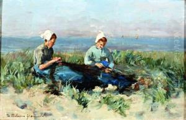 Katwijkse Nettenboetsters In Het Duin - view 1