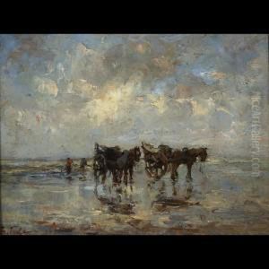 Clam Diggers; Fisherwomen On The Beach by Tamine Tadama Groeneveld
