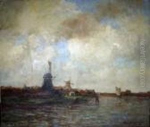 Paysage Hollandais Au Moulin by Tamine Tadama Groeneveld