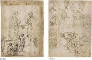 Studies Of Figures by Vincenzo Tamagni Da San Gimignano