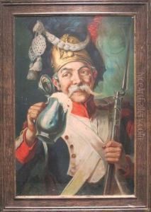 Grognard Buvant Une Chope De Biere