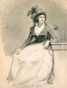Portrait of Therwagne de Mericourt by Jacques-Jean- Baptiste Augustin