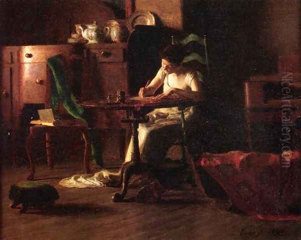 Woman Writing at a Table - view 1