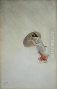 Study Of Abijin In The Snow by Kokyo Taniguchi