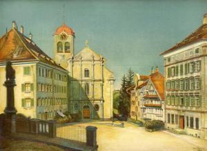Trogen, Landsgemeindeplatz Mit Kirche