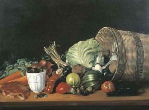 Naturaleza muerta con cesto y verduras by Jose Agustin Arrieta