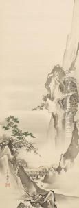 Summer Pavilion In The Mountains (kakei Sansui): by Kano Tanrei