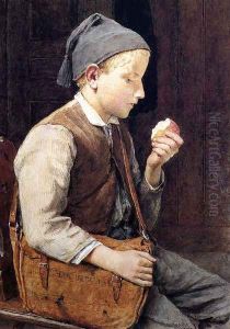 Boy Eating an Apple by Albert Anker