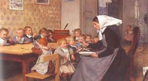 The Crèche, 1890 by Albert Anker