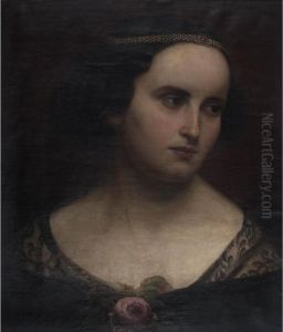 A Pre-raphaelite Lady Wearing A Rose