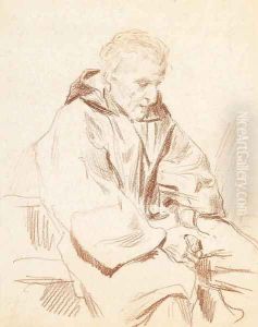 Betender Pater by Albert Anker