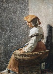 A Couple In Regional Costume by Jose Tapiro Y Baro