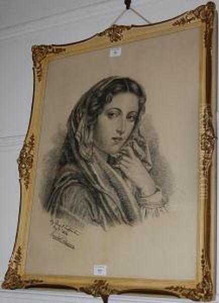 Head And Shoulder Study Of Princess Violet Of Montenegro, (1887-1960) - view 1
