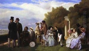 The Empress Eugenie and Her Court at Biarritz by Alexandre-Denis Abel de Pujol