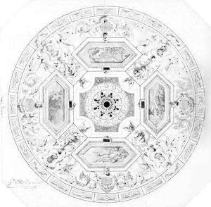 Design for the decoration of a cupola in a theatre by Alexandre-Denis Abel de Pujol