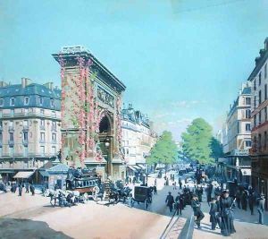 La Porte St. Denis, Paris 1880 by L. Abeissonier