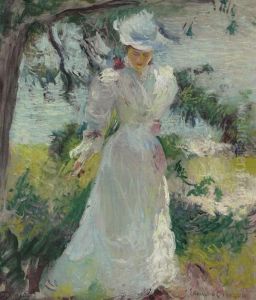 My Wife, Emeline, In A Garden by Edmund Charles Tarbell