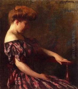 A Flowered Gown by Thomas Pollock Anschutz