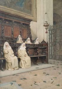 Nonnen Im Chorgestuhl Ihrer Kirche by Enrico Tarenghi