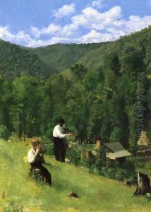The Farmer and His Son at Harvesting by Thomas Pollock Anschutz