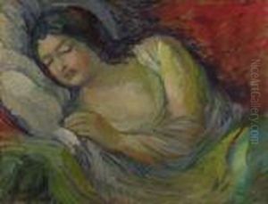 Jeune Femme Brune Endormie by Nikolai Aleksandrovich Tarkhov