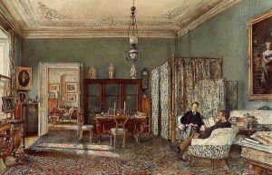 The Morning Room of the Palais Lanckoronski, Vienna by Rudolf Ritter von Alt