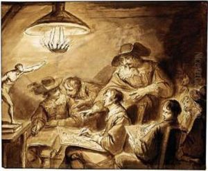A Drawing Academy by Philippe Joseph Tassaert