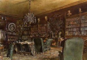The Library of the Palais Lanckoronski, Vienna by Rudolf Ritter von Alt
