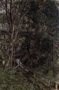 Figures on a Bridge over a Stream at Gastein by Rudolf Ritter von Alt
