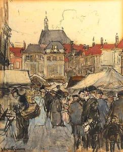 A busy market, The Hague by Floris Arntzenius