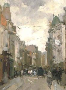 A view of the Gravenstraat, The Hague by Floris Arntzenius