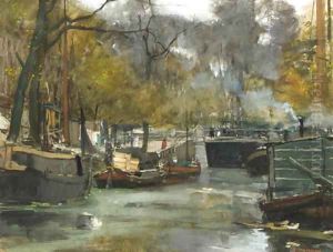 A canalscene in Groningen by Floris Arntzenius