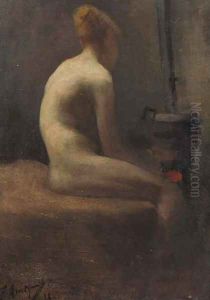 A seated nude by Floris Arntzenius
