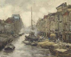 A bustling quay-side by Floris Arntzenius