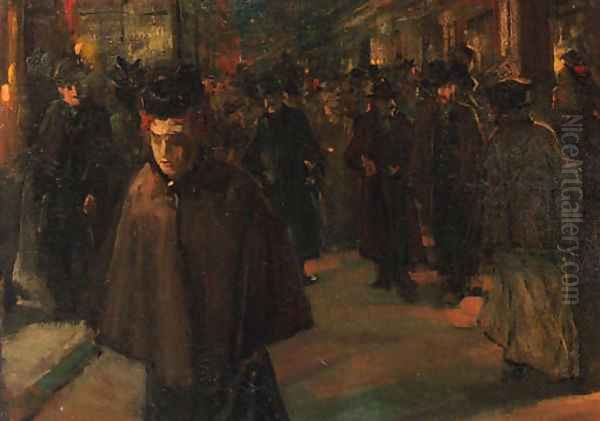 A busy street scene at night - view 1