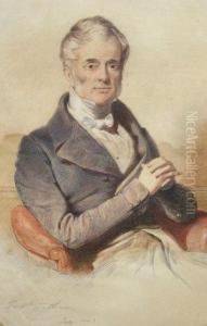 Portrait Of A Man Sitting In A Red Chair by Frederick Tatham