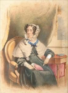 Portrait Of Alady; Portrait Of A Gentleman by Frederick Tatham