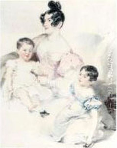 Portrait Of A Lady And Her Two Children - view 1