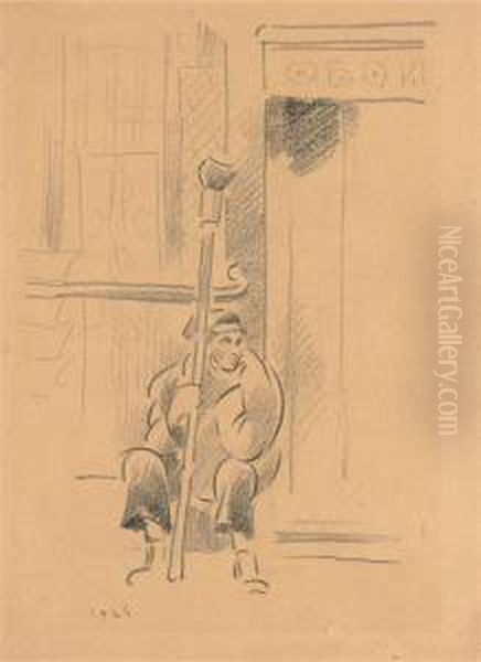Seated Figure In A Street - view 1